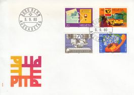 1980 Postcheck Postauto Telefon Wertzeichendruckerei FDC