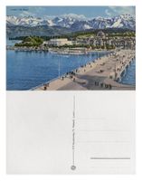 Luzern Seebrücke See Alter Bahnhof Kunsthaus Zentralalpen