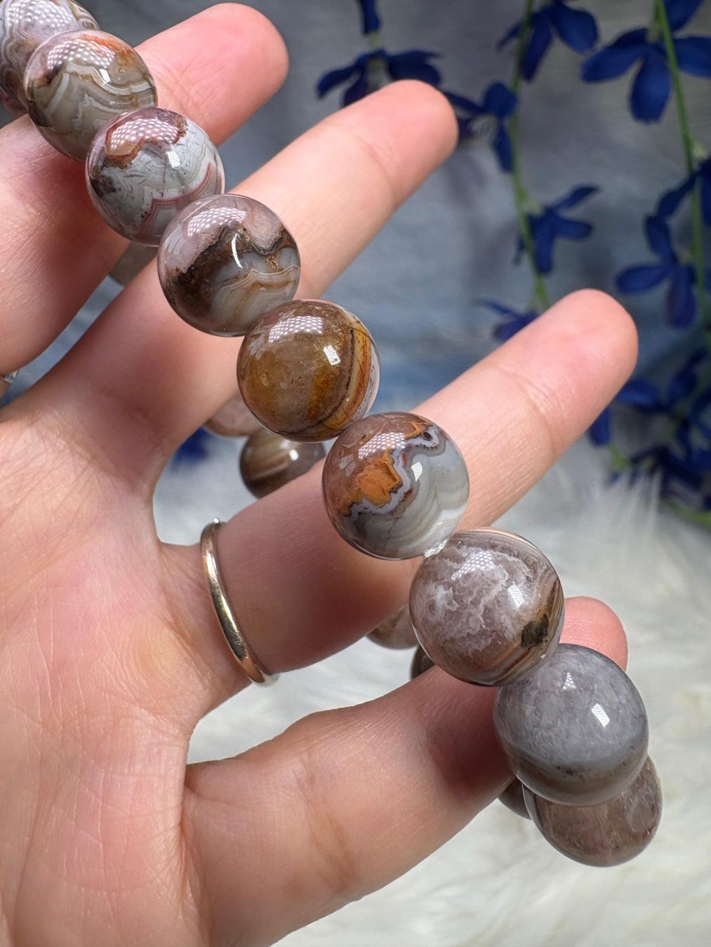 Minerali & Pietre curative: Armband aus Achat mit Amethyst Auralite – Nuovo e nell'imballaggio originale da Neuheim venduto da m.hald 3