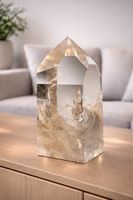 Light Smoky Lemurian Bergkristall · Champagner-Gold · 16,5 c
