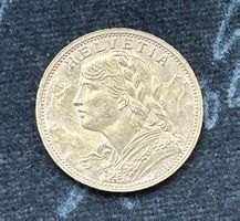 20 Franken L  1935  B Vreneli Goldmünze guter Zustand