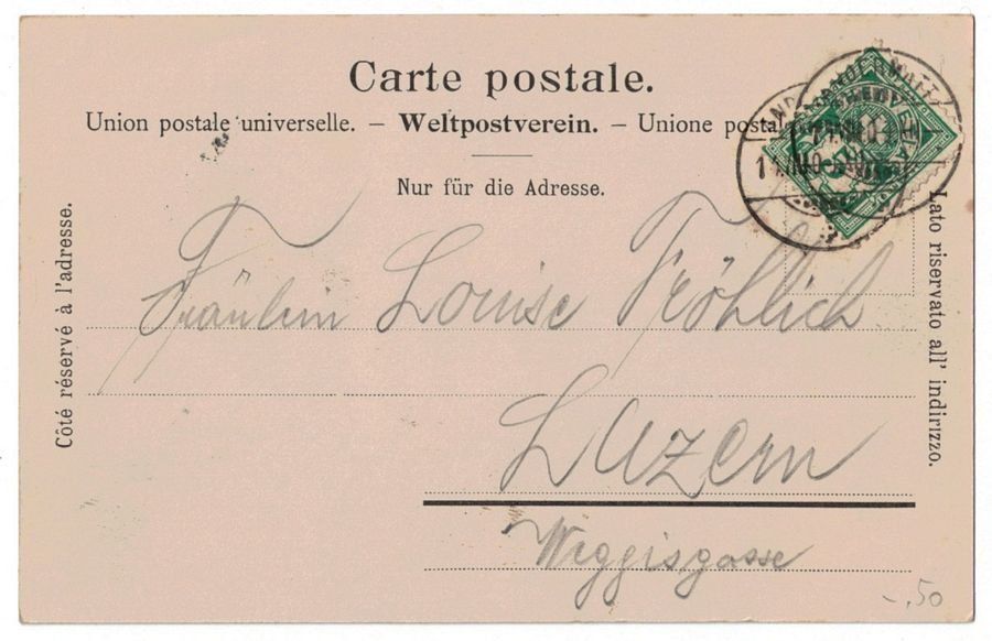 Cartoline postali: Teufelsbrücke, gelaufen 1900 – Usato da Frauenfeld venduto da POML 1