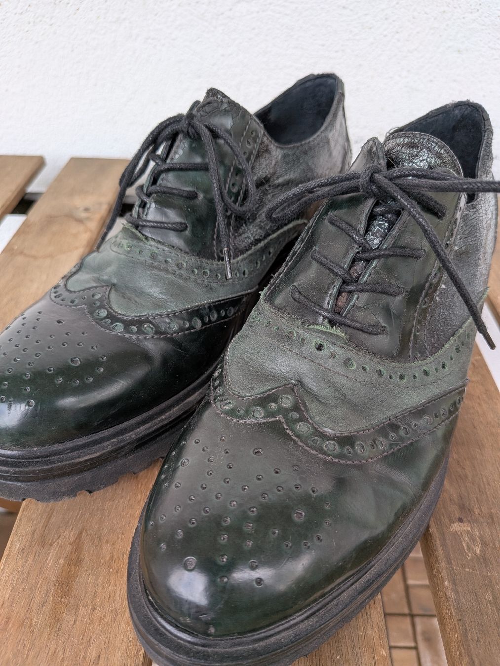 Scarpe da donna: Schnürschuhe dunkelgrün Gr.38 – Usato da Bern venduto da dun