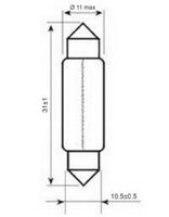 10 x  C5W Long Life 12V 5W 11x31 SV8,5