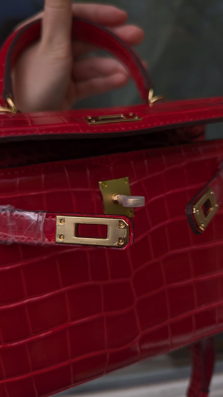 Borse da donna: Wunderschöne Tasche Crocomuster in Kelly Optik – Nuovo (secondo la descrizione) da Zürich venduto da oschance 4