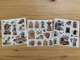 Sticker Aufkleber Scrapbook Kaffee Coffee Nostalgie 8