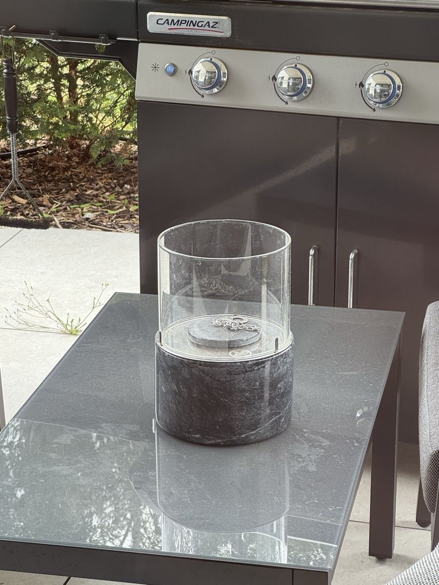 Bracieri: Windlicht Marmor Glas rund neuwertig – Usato da Spreitenbach venduto da jeremydaniels.ch 1