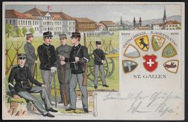 1898 AK St. Gallen Ost-CH Kadettentag selten ab 1.-