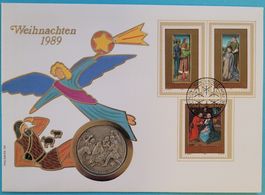 Münzbrief WEIHNACHTEN 1989 Silber 18.5gr Liechtenstein
