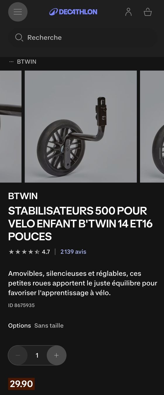 Decathlon Biciclette: VÉLO 16 POUCES 4-6 ANS – Usato da Eschert venduto da nicolas1987 4