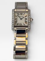 Cartier Tank Francaise Damen Weißgold 750/- mit 25 Diamanten
