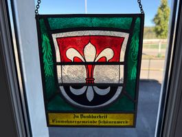 Bleiglasbild Wappen Schönenwerd gebraucht guter Zustand