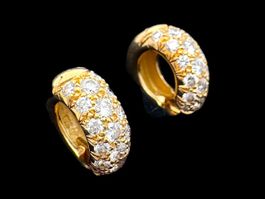 Ohrclips-Créolen Diamanten 1.1c 18k Gelbgold Ø 14mm *S2401