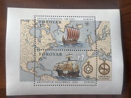 Färöer Inseln Briefmarken Block 1992 - Leifur Eiriksson 57