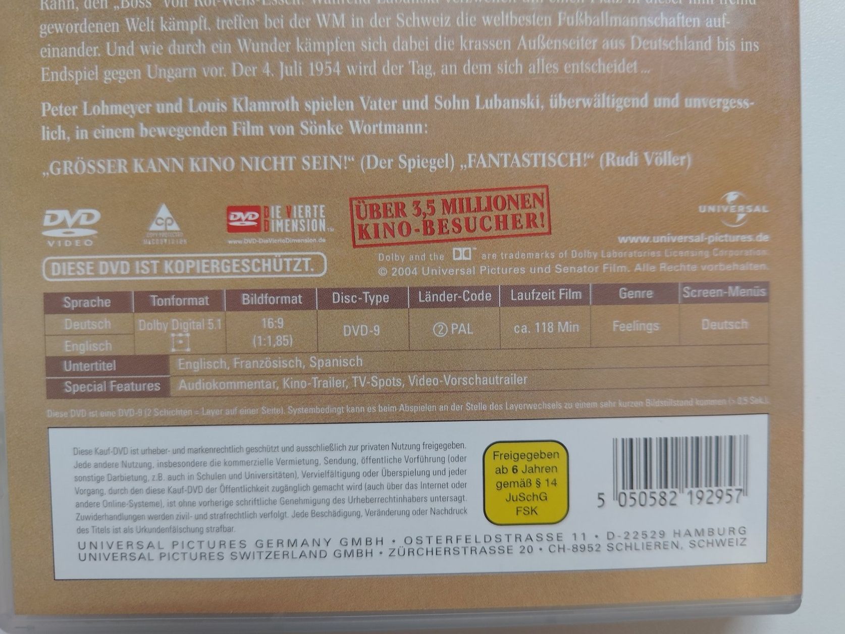 Tutti i DVDs: Das Wunder von Bern – Usato da Liestal venduto da Kratzilla 3