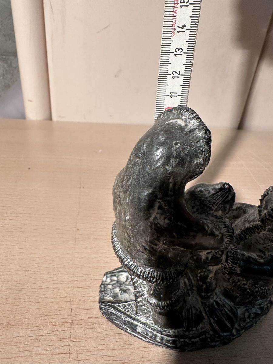 Statuette: Sculpture Inuit "A Wolf Original", fait à la main, Canada – Usato da Lausanne venduto da artnouveau04 3