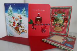 Set: 3 besondere Weihnachtskarten (Doppelkarten/Kuverts)