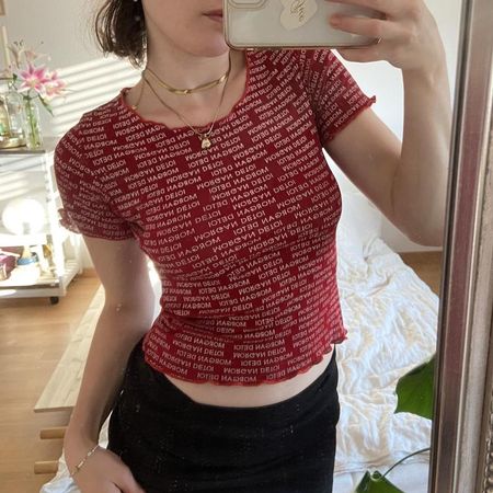 Cute red vintage morgan de toi top size S