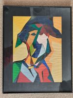 Collage: Gemälde im Glasrahmen 41x51