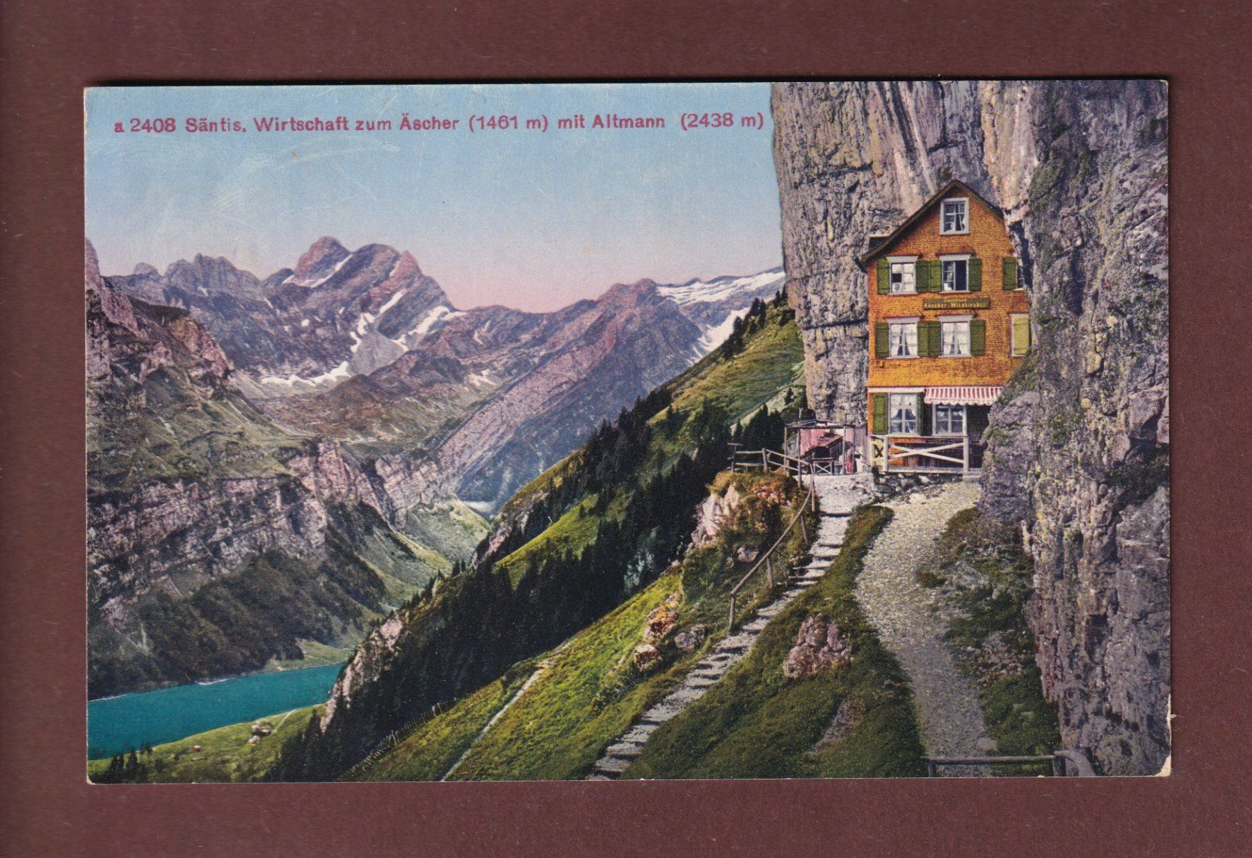Cartoline postali: AESCHER - Seealpsee - Säntis – Usato da Pully venduto da nicecards-shop