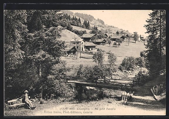 Cartoline postali: AK Champery, Au petit Paradis – Usato da Berlin venduto da bartko-reher