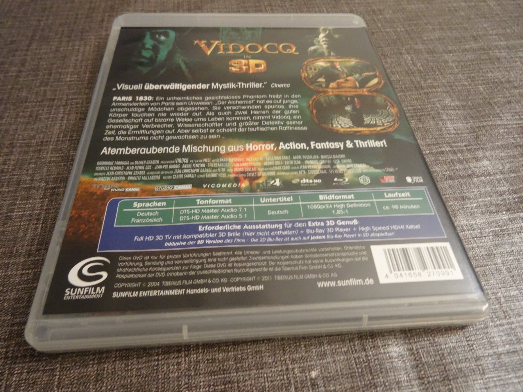 Alle DVDs: Blu-ray 3D Vidocq 3D – Gebraucht aus Olten von Disc-Verkauf 2