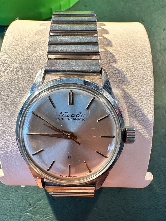 Montre Nivada Compensamatic Années 50-60 - Or Rosé, Mouvement ETA 2370, état Exceptionnel, Modèle Rare