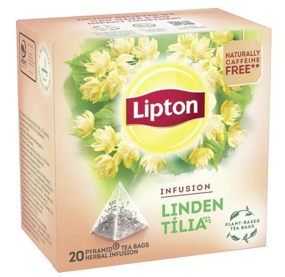Cibi & Specialità: Lipton Tea 'Infusion Linden' Pyramidenbeutel – Nuovo e nell'imballaggio originale da Gampelen venduto da Geschenkxy 1