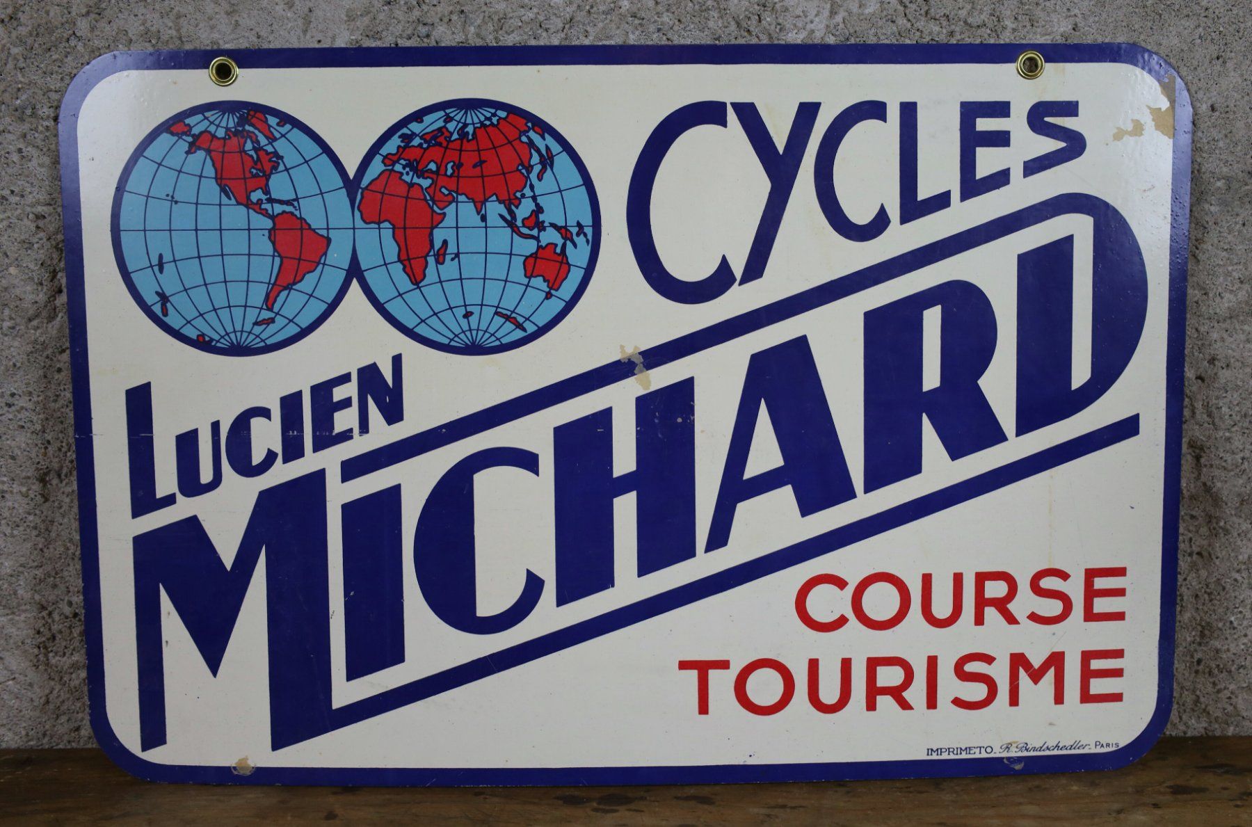 Insegne: doppelseitiges Blechschild "Cycles Lucien Michard" Fahrrad – Usato da Birrwil venduto da brandschatz_birrwil 2