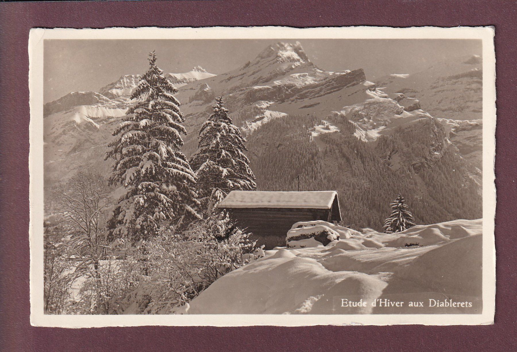 Ansichtskarten: Hiver aux DIABLERETS - 1934 – Gebraucht aus Pully von nicecards