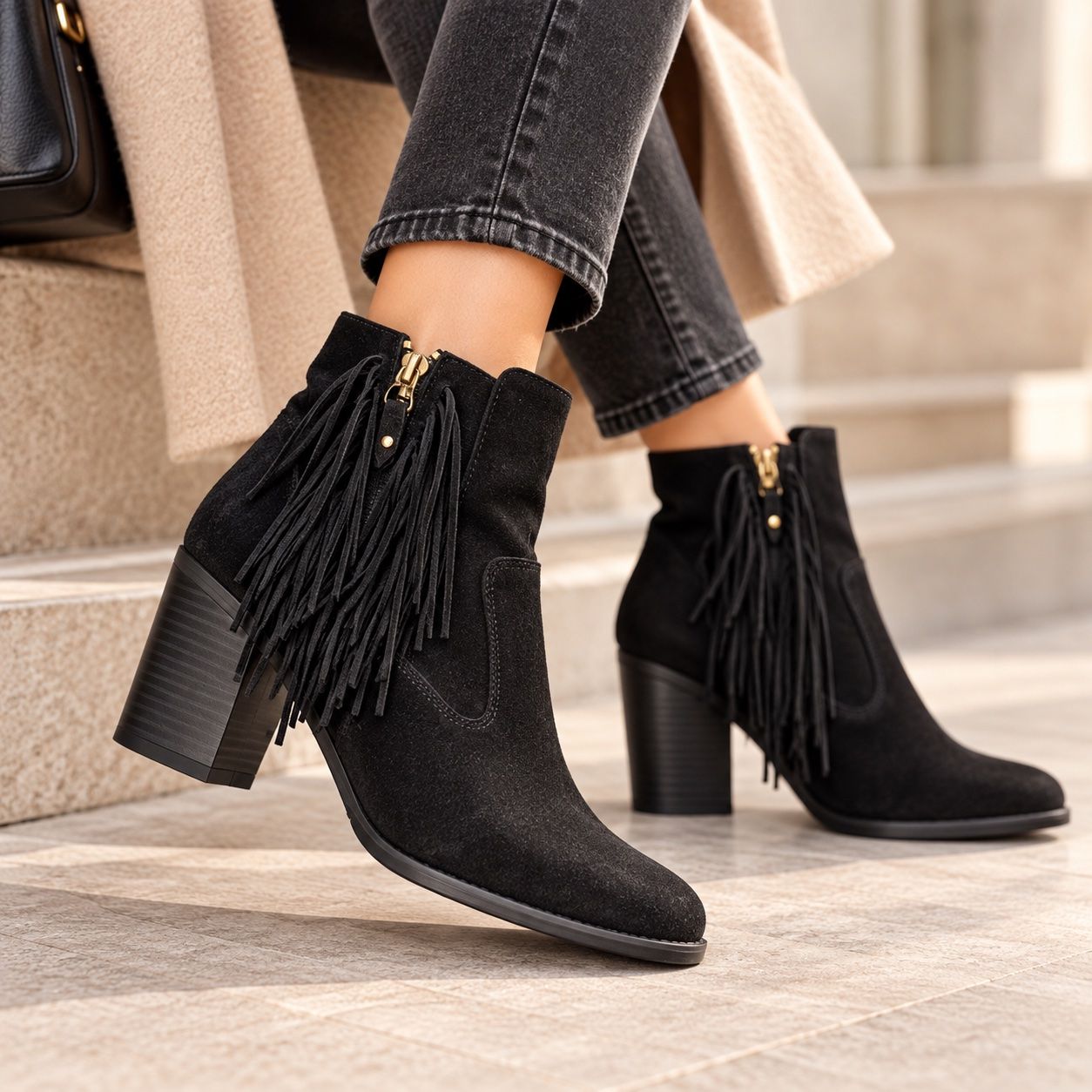 Damenschuhe: Catwalk Leder Stiefelette mit Fransen Gr.38 – Neu (gemäss Beschreibung) aus Rotkreuz von ILURENA
