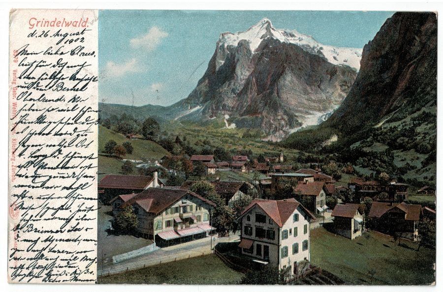 Cartoline postali: Grindelwald, Bergpanorama, gelaufen 1902 – Usato da Frauenfeld venduto da POML