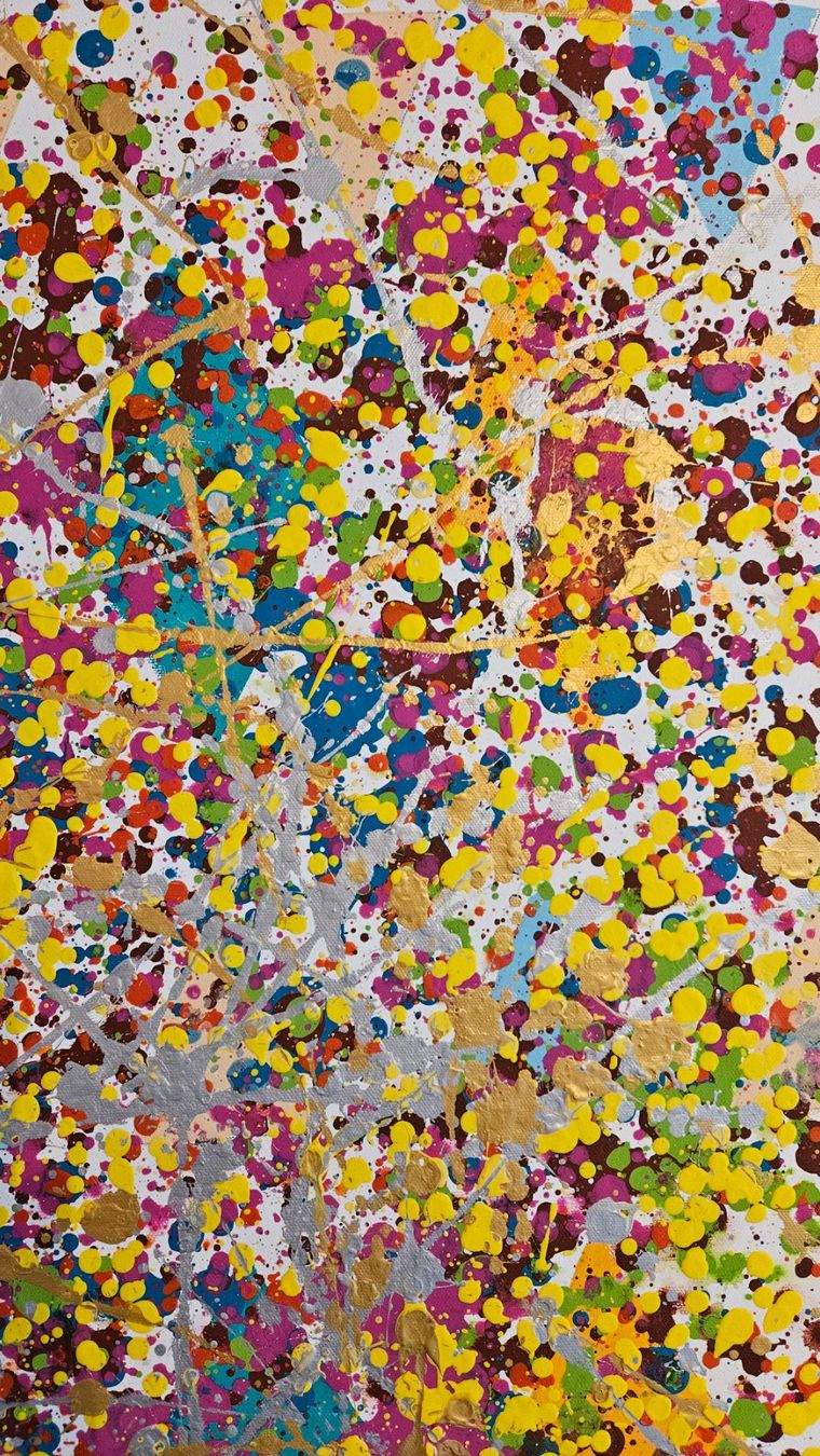 Dipinti: Tableau abstrait multicolore, parfait pour le salon! – Nuovo (secondo la descrizione) da Le Locle venduto da fab_c9hh 4