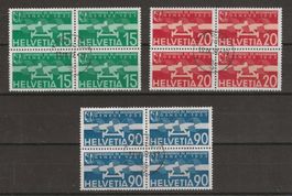 1932 : Flugpost Nr. F16 - F18 im Viererblock  - KP 400.--