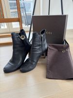 GUCCI Leder Stiefeletten Gr. 40 Schwarz mit Quasten & Box –