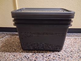 Caisse de rangement empilable noir "lot de 3"