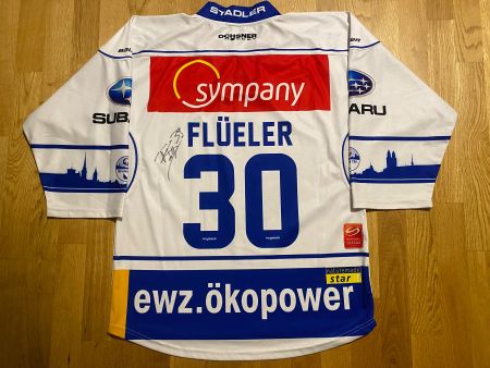 ORIGINAL ZSC LIONS # 30 FLÜELER 2013/14 TRIKOT ZÜRCHER SC L
