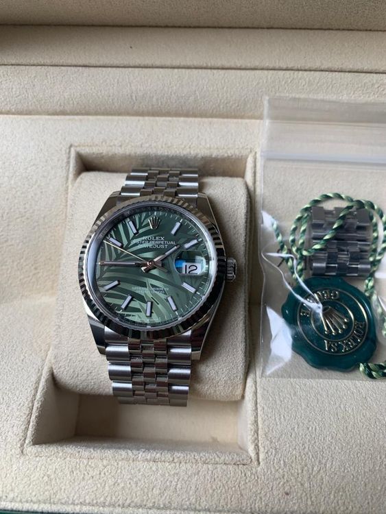 Rolex Datejust 36, NEU, Green Palm Dial Ref.126234, FullSet Kaufen auf Ricardo