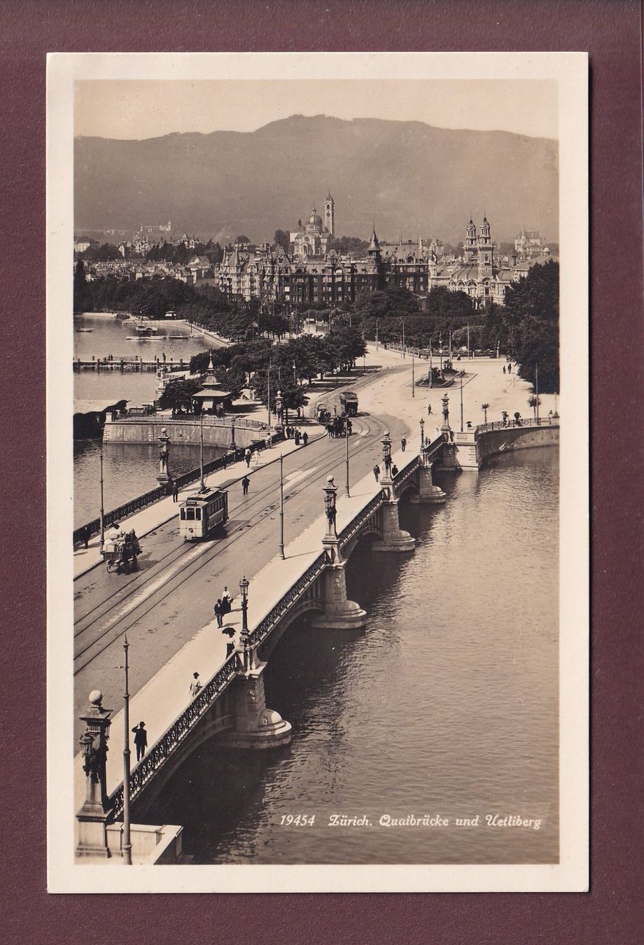 Ansichtskarten: ZÜRICH - Quaibrücke - Tram – Gebraucht aus Pully von nicecards