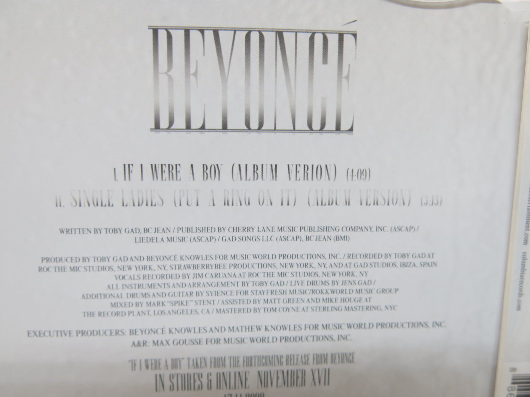 CD: CD Single: Beyoncé – If I Were A Boy – Usato da Ernetschwil venduto da luisvonerni 2