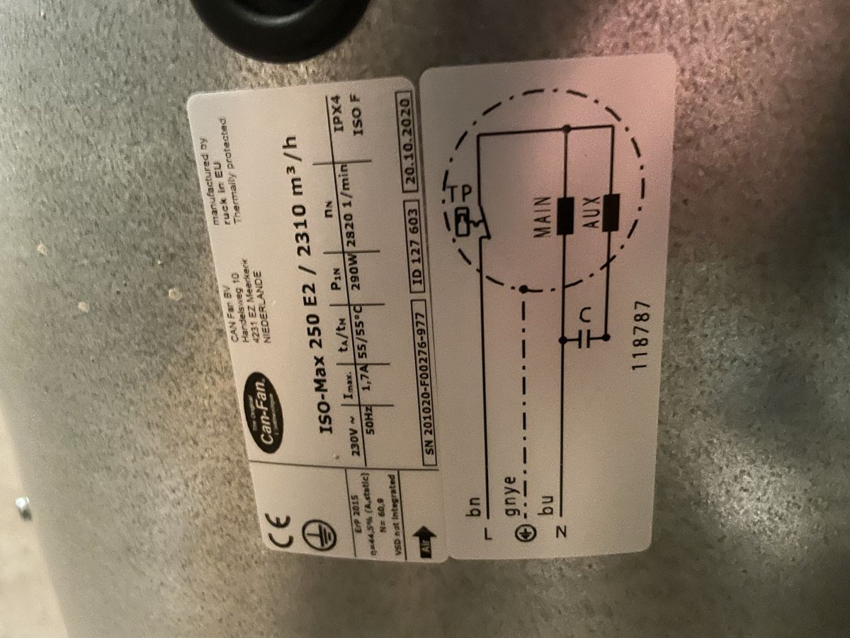 Ventilatori: Isomax 250mm 2310 m3/h – Usato da Tagelswangen venduto da Hendrixfloyd 1