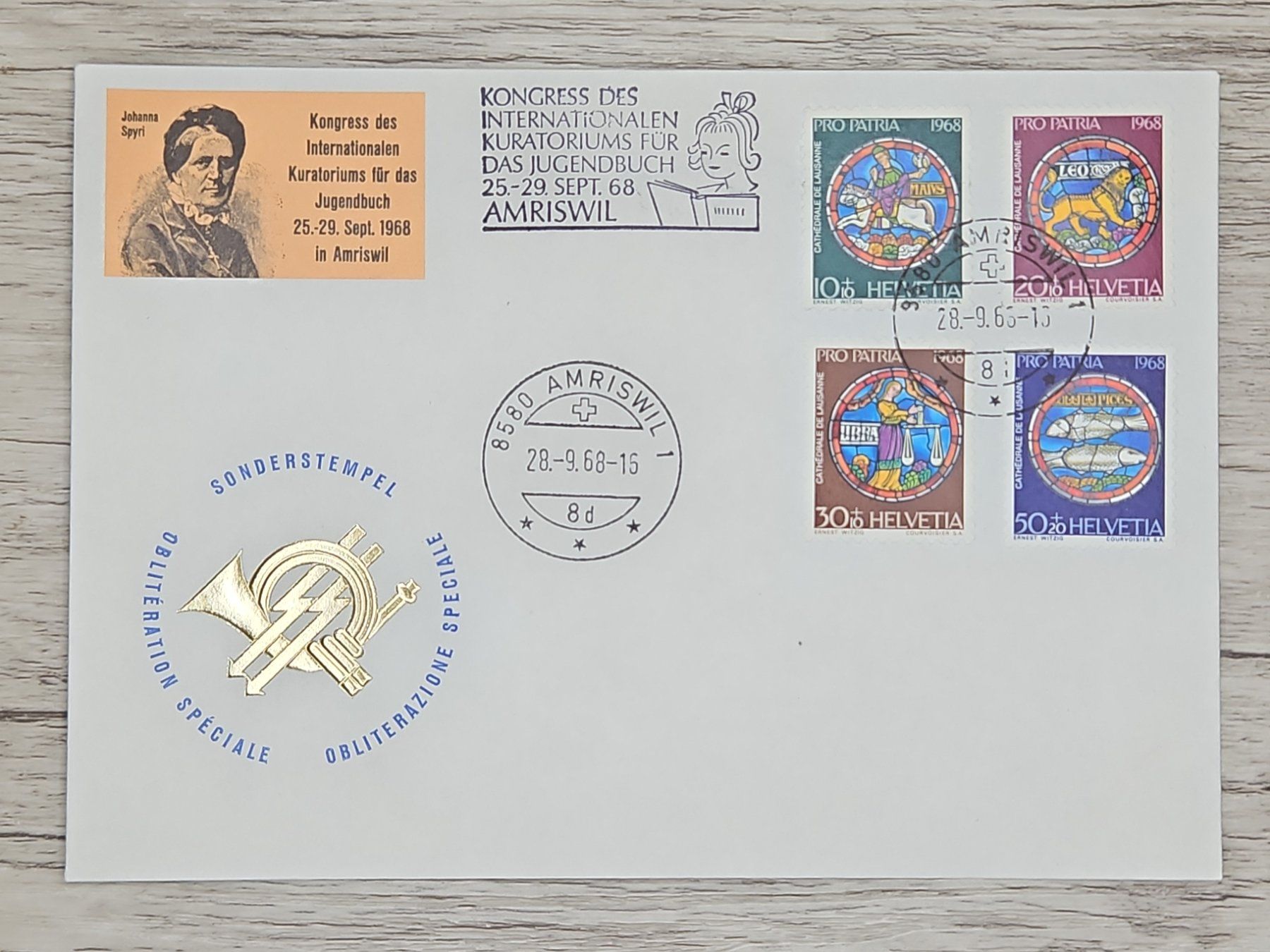 Tutti i francobolli: CL17 Enveloppe + Timbre Suisse 1968 – Usato da Cousset venduto da Patrick_Collections