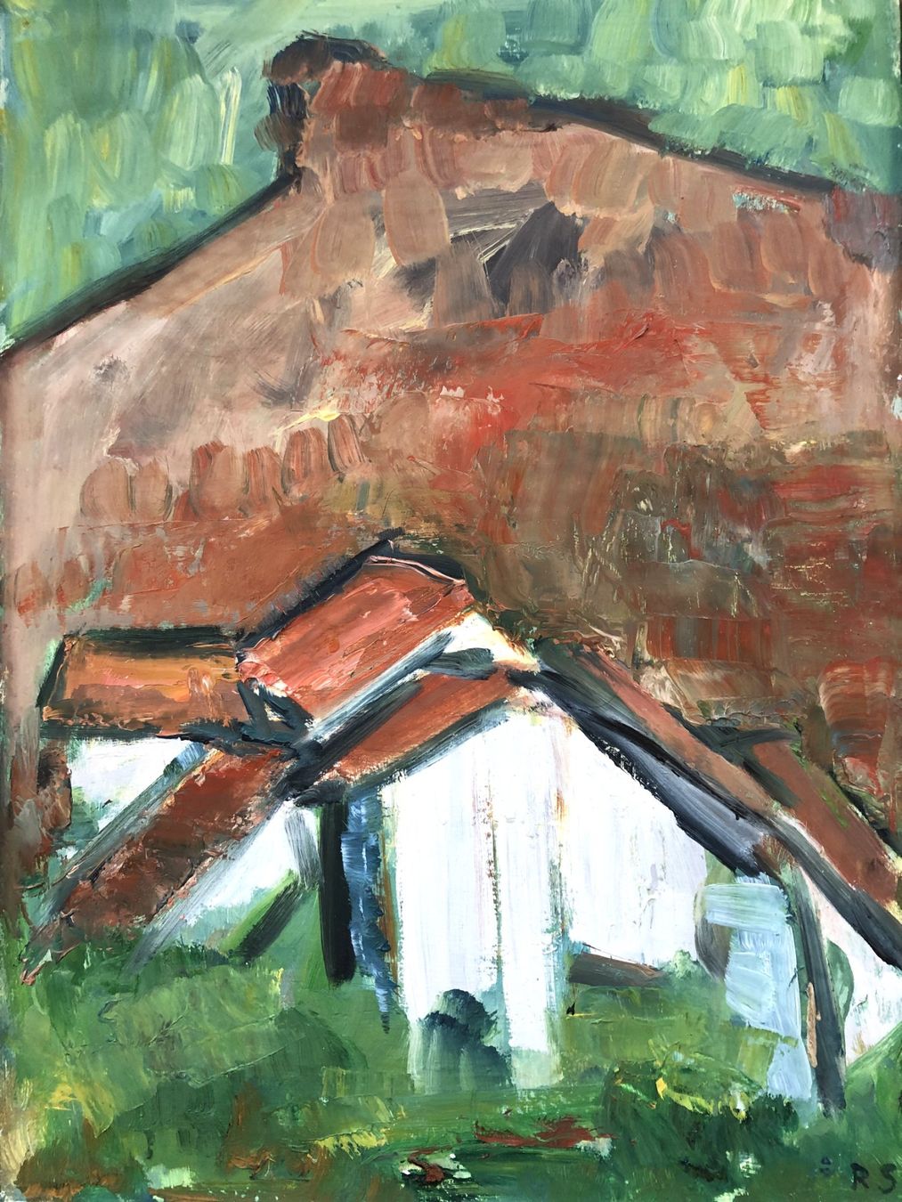 Dipinti: Ruth Steinegger (1917-2012) - Ölgemälde "Paysage provençale" – Usato da Schaffhausen venduto da durruti 1