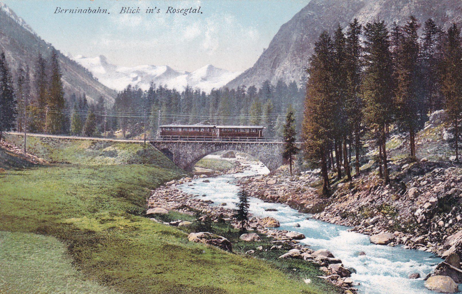 Cartoline postali: Berninabahn Blick in's Rosegtal – Usato da Cormoret venduto da Pascalll2001