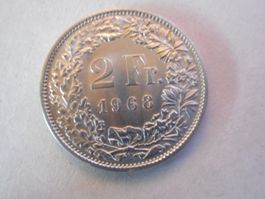 2 Fr. 1968 ohne B  unz/stgl Sammlerstück