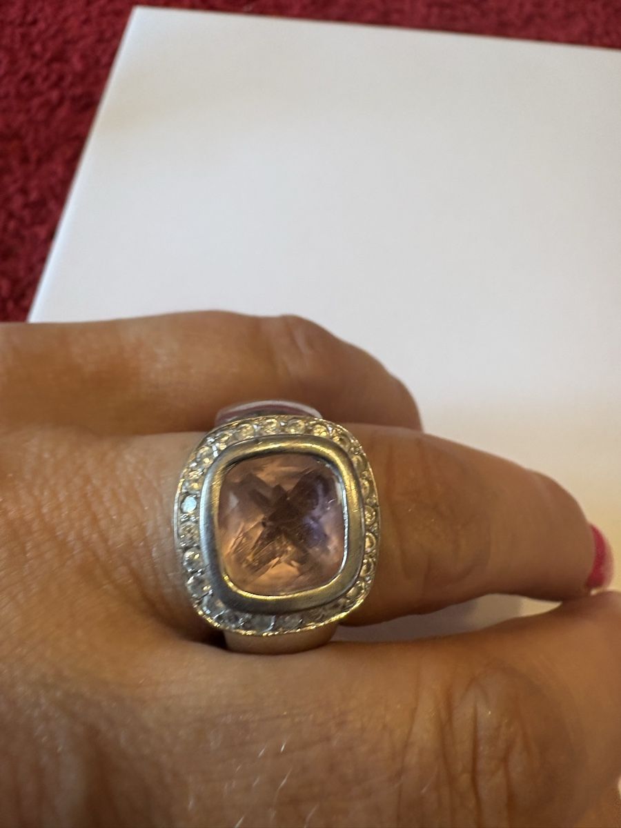 Anelli: 925 12,6 g Silber Ring mit rosa Stein  – Usato da Murten venduto da Tzaugg 1