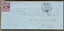 Brief Seon - Zürich 1894 mit Inhalt !