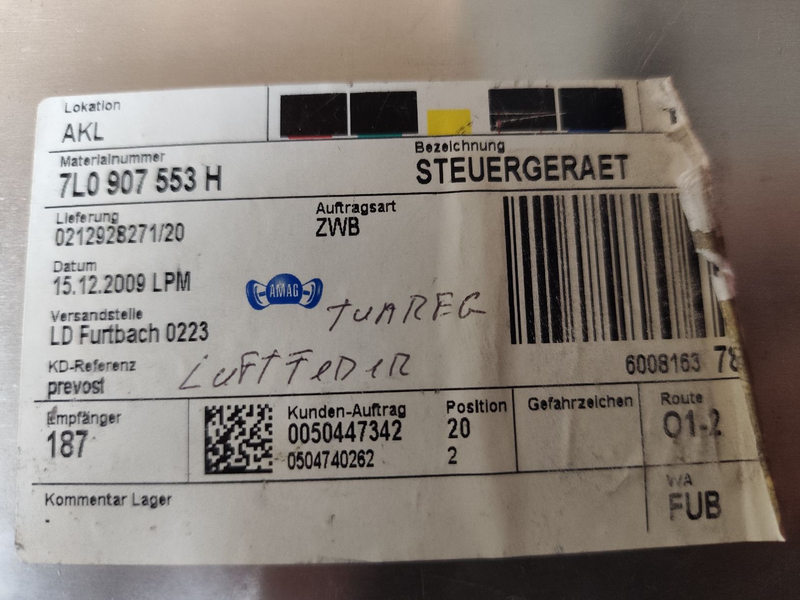 VW Tutti pezzi di ricambio auto: Niveauregulierung VW Touareg  – Nuovo (secondo la descrizione) da Rebstein venduto da andi322 4