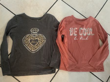 2er Set: Mädchen Langarmshirts, Gr. 128Top!