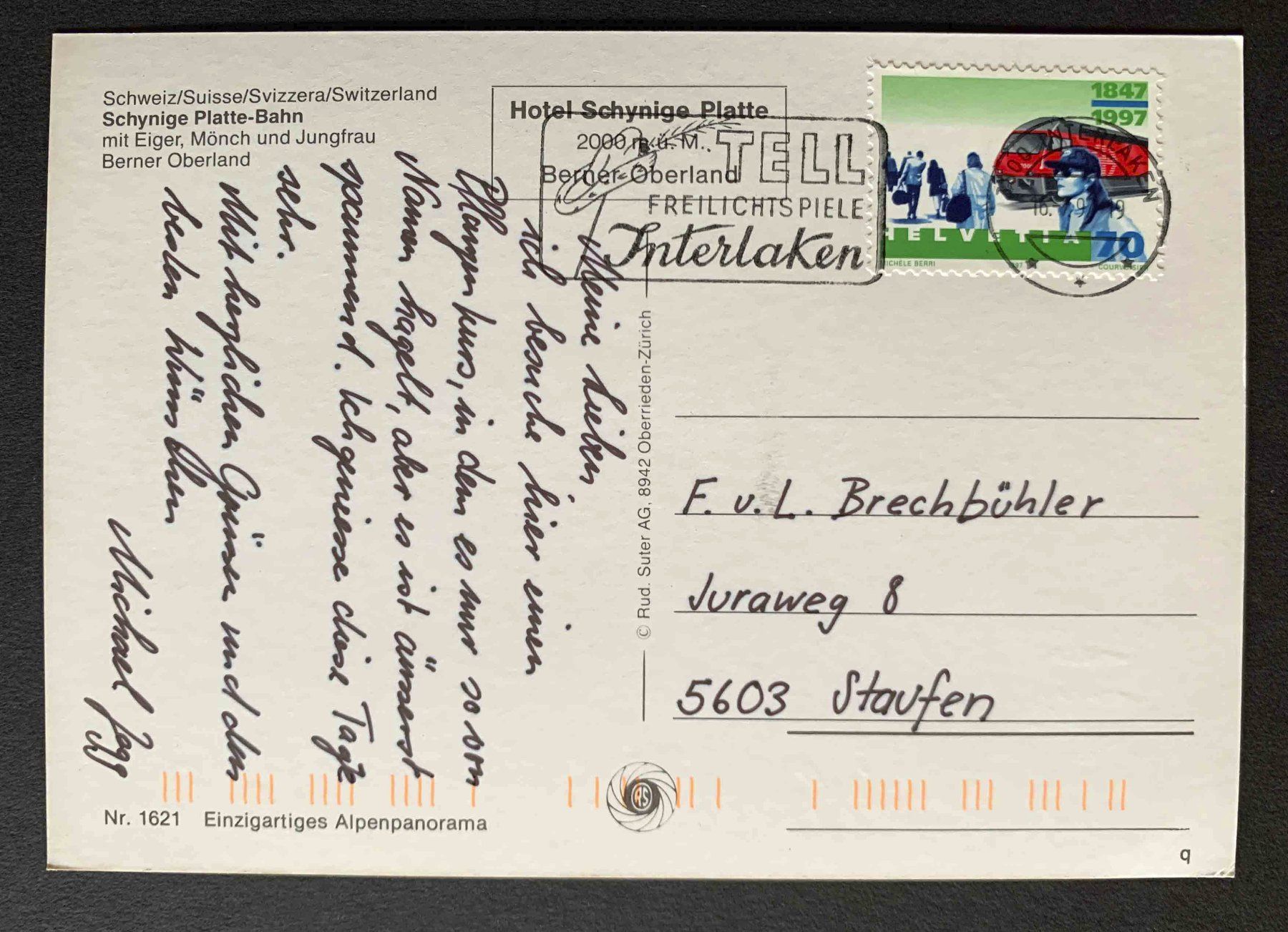 Cartoline postali: AK Schynige Platte Bahn – Usato da Goldau venduto da artelier1 1
